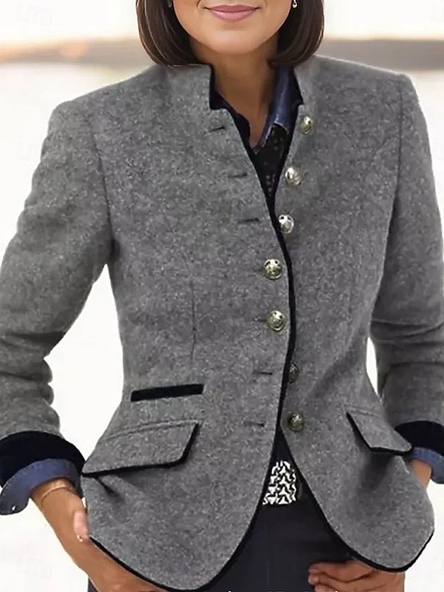 Casual Regular Fit Solid Colour Button Long Sleeve Jacket - Image 1