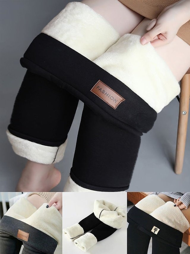 Casual Regular Fit Solid Colour Full Length Fleece Trousers - Image 1