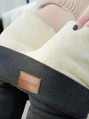 Casual Regular Fit Solid Colour Full Length Fleece Trousers - Image 7