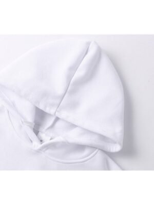 Casual Regular Fit Solid Colour Hooded Long Sleeve Tracksuit Set - Image 4