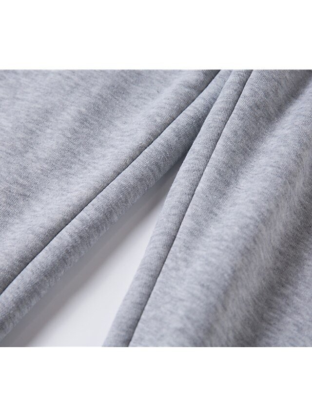 Casual Regular Fit Solid Colour Hooded Long Sleeve Tracksuit Set - Image 7