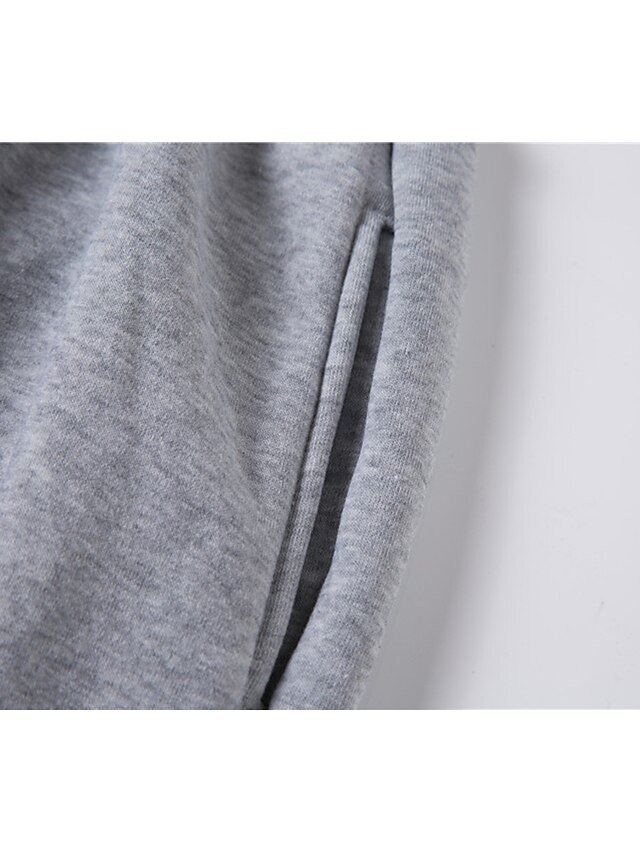 Casual Regular Fit Solid Colour Hooded Long Sleeve Tracksuit Set - Image 8