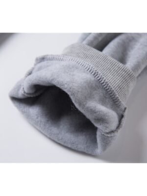Casual Regular Fit Solid Colour Hooded Long Sleeve Tracksuit Set - Image 9