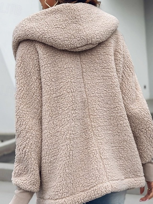 Casual Regular Fit Solid Colour Long Sleeve Winter Coat - Image 2
