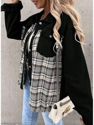 Casual Regular Fit Solid Colour Zipper Long Sleeve Jacket - Image 2