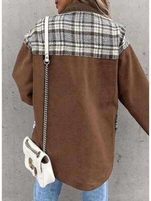 Casual Regular Fit Solid Colour Zipper Long Sleeve Jacket - Image 5