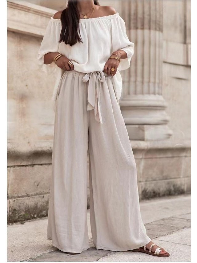 Casual Regular Fit Solid High Rise Full Length Palazzo Trousers - Image 2