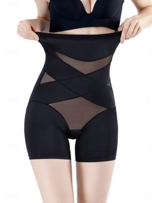 Casual Regular Fit Solid High Waist Elastic Shorts - Image 2