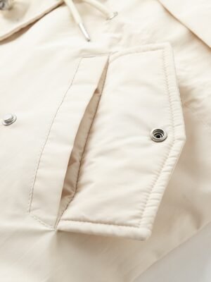 Casual Regular Fit Solid Hoodie Long Sleeve Winter Parka - Image 8