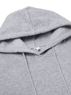 Casual Regular Fit Solid Hoodie Mini Dress - Image 3