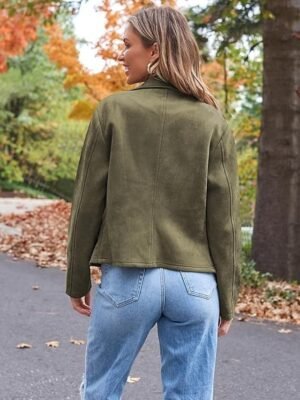 Casual Regular Fit Solid Lapel Long Sleeve Jacket - Image 10