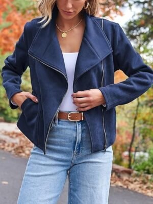 Casual Regular Fit Solid Lapel Long Sleeve Jacket - Image 11