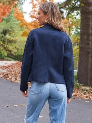 Casual Regular Fit Solid Lapel Long Sleeve Jacket - Image 12