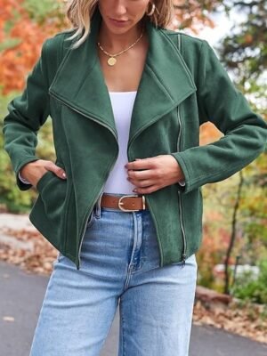 Casual Regular Fit Solid Lapel Long Sleeve Jacket - Image 3