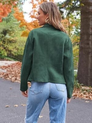 Casual Regular Fit Solid Lapel Long Sleeve Jacket - Image 4
