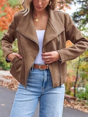 Casual Regular Fit Solid Lapel Long Sleeve Jacket - Image 5