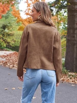 Casual Regular Fit Solid Lapel Long Sleeve Jacket - Image 6