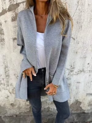 Casual Regular Fit Solid Turndown Long Sleeve Jacket - Image 3
