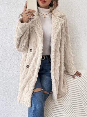 Casual Regular Fit Solid Turndown Long Sleeve Jacket - Image 3