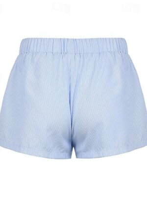 Casual Regular Fit Striped Print Breathable Summer Shorts - Image 8