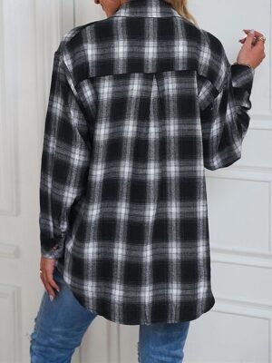 Casual Regular Fit Stripes and Plaid Long Sleeve Regular Jacket - Image 2