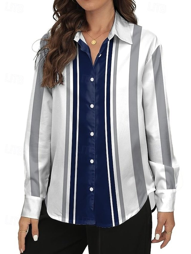 Casual Regular Floral Button Down Long Sleeve Blouse - Image 2