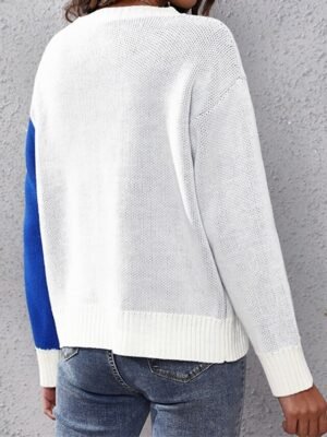 Casual Regular Floral Crew Neck Long Sleeve Knit Pullover - Image 5