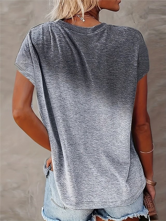 Casual Regular Floral Round Neck Short Sleeve Tops - Image 2