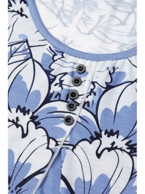 Casual Regular Floral Round Neck Short Sleeve Top - Image 5