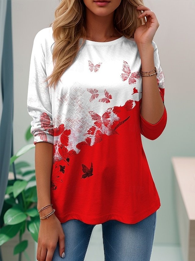 Casual Regular Floral Round Neck Short Sleeve Summer T-Shirt - Image 8