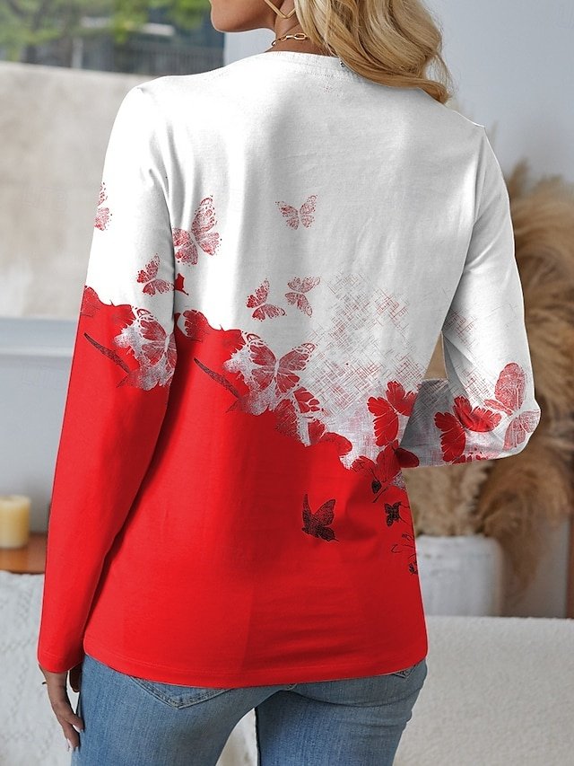 Casual Regular Floral Round Neck Short Sleeve Summer T-Shirt - Image 9