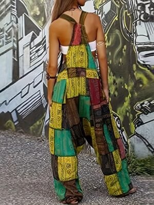 Casual Regular Floral U Neck Sleeveless Jumpsuit - Image 4