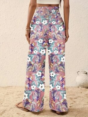 Casual Regular Floral Wide Leg Long Trousers - Image 20