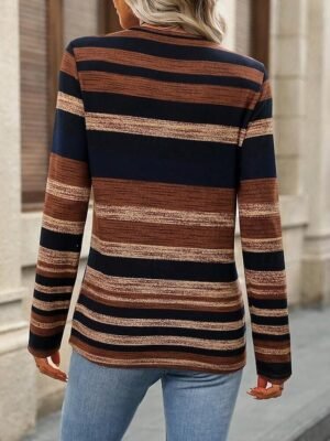 Casual Regular Geometric Crew Neck Long Sleeve Top - Image 6