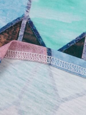 Casual Regular Geometric Shirt Collar Long Sleeve Tee - Image 7