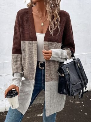 Casual Regular Geometric V Neck Long Sleeve Pullover - Image 1