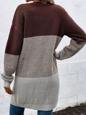 Casual Regular Geometric V Neck Long Sleeve Pullover - Image 2
