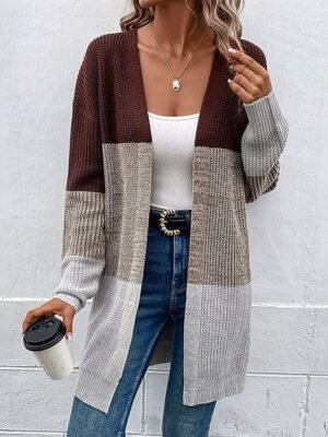 Casual Regular Geometric V Neck Long Sleeve Pullover - Image 4