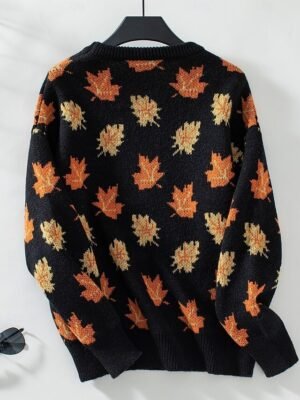 Casual Regular Graphic Crew Neck Long Sleeve Knit Top - Image 7