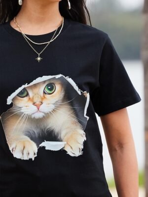 Casual Regular Graphic Round Neck Short Sleeve Tee - Image 6