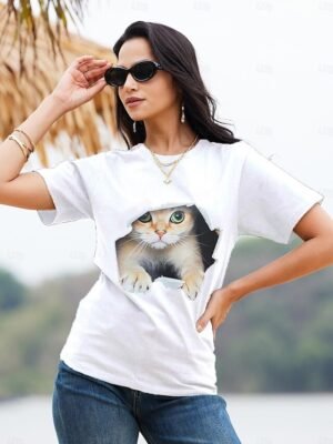 Casual Regular Graphic Round Neck Short Sleeve Tee - Image 8