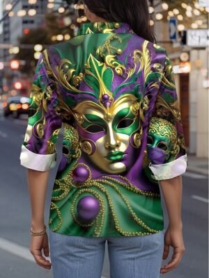 Casual Regular Graphic V Neck Long Sleeve Top - Image 10