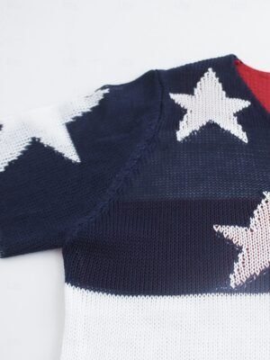 Casual Regular Graphic V Neck Long Sleeve Knit Top - Image 3