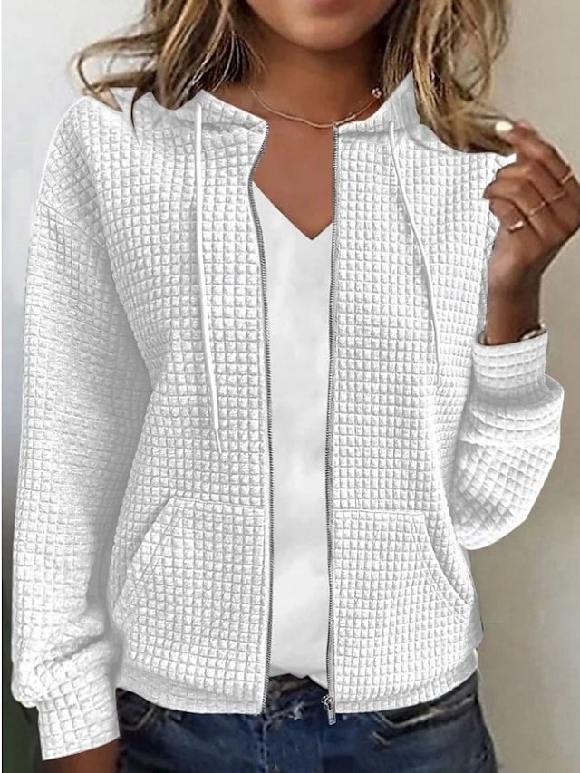 Casual Regular Hooded Long Sleeve Top - Image 1