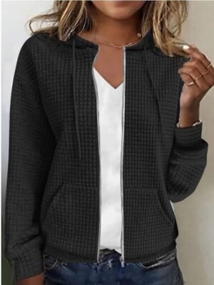 Casual Regular Hooded Long Sleeve Top - Image 3