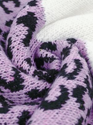 Casual Regular Leopard V Neck Knitted Long Sleeve Sweater - Image 6