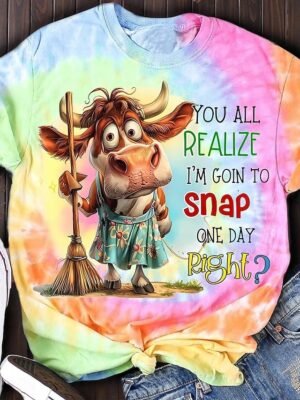Casual Regular Letter Print Round Neck Short Sleeve Top - Image 1