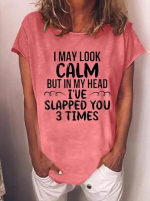 Casual Regular Letter Round Neck Short Sleeve Top - Image 5