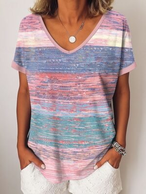 Casual Regular Ombre Crew Neck Long Sleeve Top - Image 12