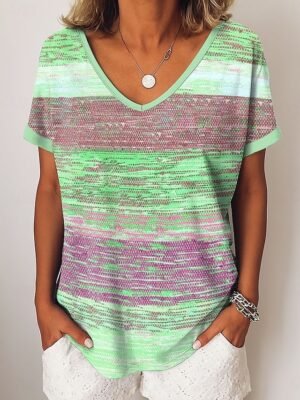 Casual Regular Ombre Crew Neck Long Sleeve Top - Image 14